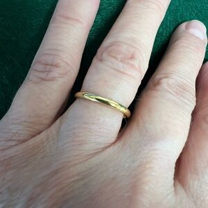 14K Yellow Gold over SS Classic 2mm Domed Comfort Fit Wedding Band